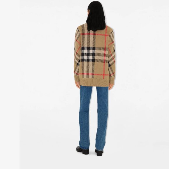 Burberry Vintage Check Wool Blend Cardigan - Picture 3 of 11
